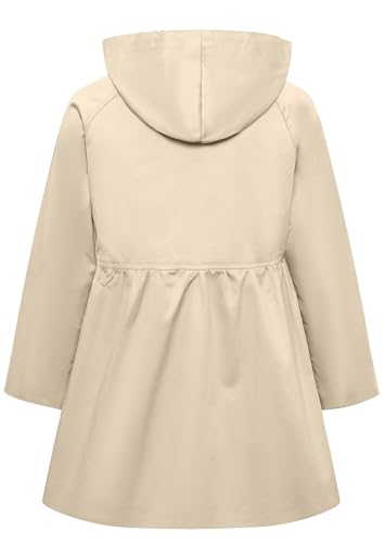 Image of Betusline Girl's Single Breasted Trench Coat Hooded Dress Coat Outerwear, 2-14 Years