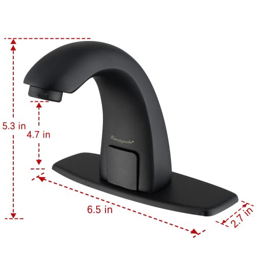 Charmingwater B09W5RLW15_CA NARF Touchless Bathroom Sink Faucet, Motion Automatic Sensor Faucet With Hole Cover Plate, Matte Black thumb #3