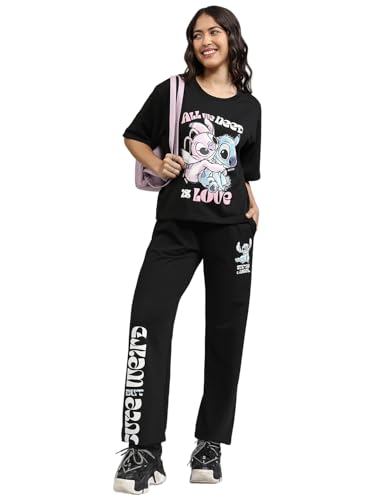 Image of Tokyo Talkies Women's Short Sleeves Round Neck Printed Co-Ords | Mickey Mouse Print | Stylish Co-Ords | Casual Co-Ords