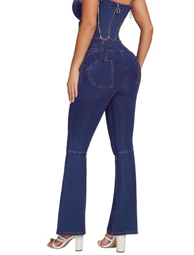 SEASUM Butt Lifting Jeans for Women Bootcut High Waisted Bell Bottom Stretchy Flare Leggings Tummy Control Casual Pants4