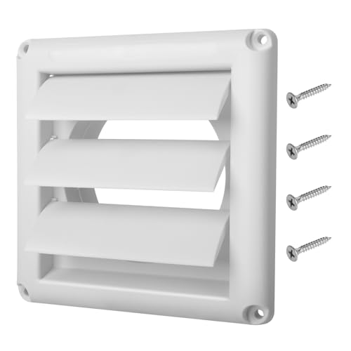 wgsajlo 4 Inch Louvered Dryer Vent Cover for Exterior Walls UV Protection Achieving Maximum Airflow Efficiency and Being Durable Comes with 4 Screws Easy Installation