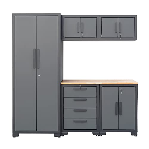 Tce 6 Piece Organizer Chest Tool Storage Cabinet, Black/Grey #TOP18