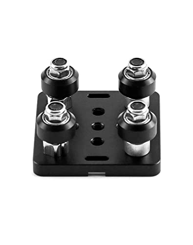 TUZUK Plaque de barre de portique Mini V avec roue pour profilé en aluminium à rainure en V Kit d'accessoires d'imprimante 3D pour CNC Kossel Nema 23 Roue noire