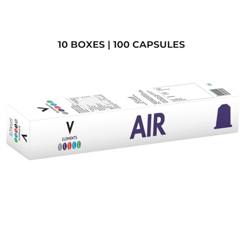 Image of FIVE ELEMENTS AIR Coffee Capsules | Intensity 9 | Premium AAA Coffee Beans | Nespresso Compatible Aluminium Pods (10 Capsules Per Pack) (Pack of 10)