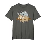 Cute Sleeping Sloth With Baby Koala Mama Bear Gift