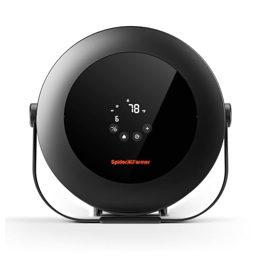 Spider Farmer Heizlüfter,540W Heizung Intelligente Temperaturregelung Energiesparend Leise,24 Std.Timer,10-PTC Heizung und Lüftungsrohr, Geeignet für Pflanzenräume und Growzelte