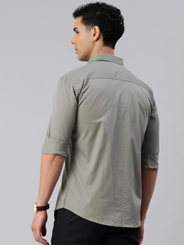 Image of Majestic Man Men's Cotton Slim Fit Solid Casual Shirt