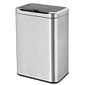 ELPHECO Stainless Steel Office Trash Can Motion Sensor Garbage Can Touchless Smart Trash Can Automatic Waste Bin for Kitchen, Office, Bathroom (Silver, 5.5 Gallons), 3AA