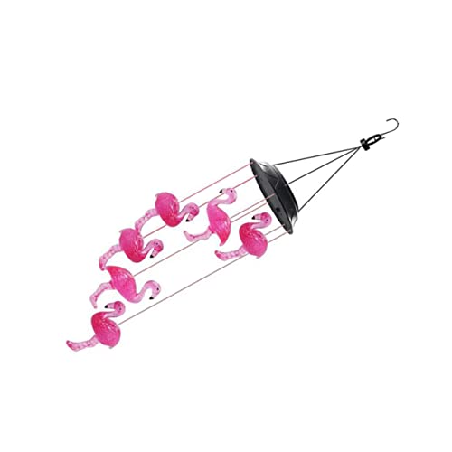 Happyyami Flamingo Solarleuchte Mit Hängendem Windspiel wasserdichte...