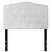 EMMA + OLIVER Tufted Upholstered Twin Size Headboard in White Fabric