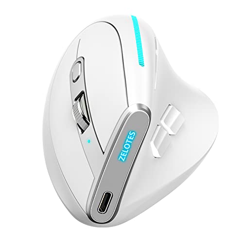 Ratón inalámbrico 2.4-G burko F-36 blanco para setups de juego con luz a todo color