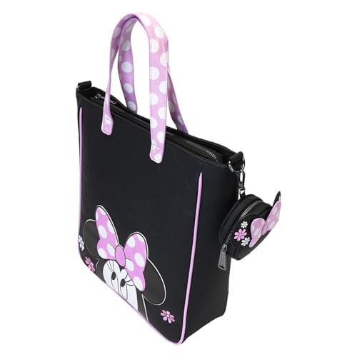 Image of Loungefly Disney Minnie Floral Rock The Dots Tote Bag with Coin Bag