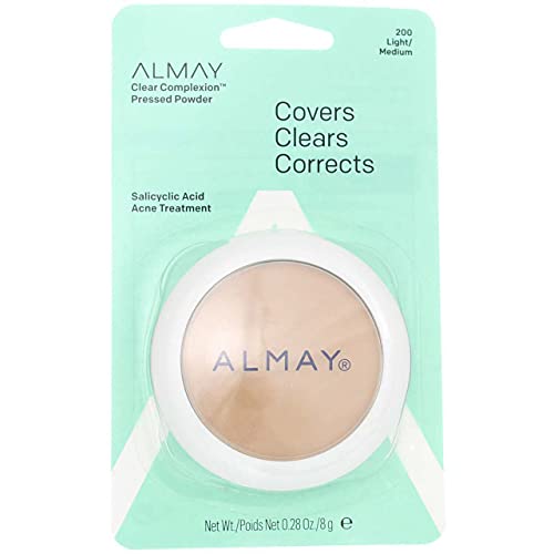 Almay Clear Complexion Pressed Powder, Light/Medium [200] 0.35 oz (Pack of 6)