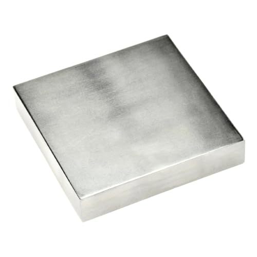 SE 4" x 3/4" x 4" Steel Bench Block - Heavy-Duty Tool for Jewelry Making, Hammering, and Shaping - JT34443SB