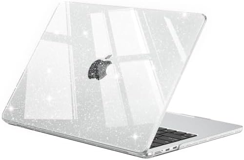 EooCoo Sparkly Case compatible for NEW Macbook Air 13.6 inch M2 A2681 with Touch ID, 2022 Release, Plastic Hard Shell, Smooth Shiny Surface, Glitter Crystal