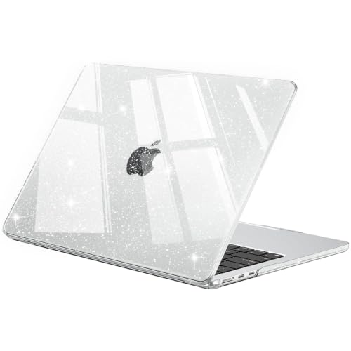 EooCoo Etui Kompatybilna z Macbook Air 15 cali,Lśniący Przezroczysty