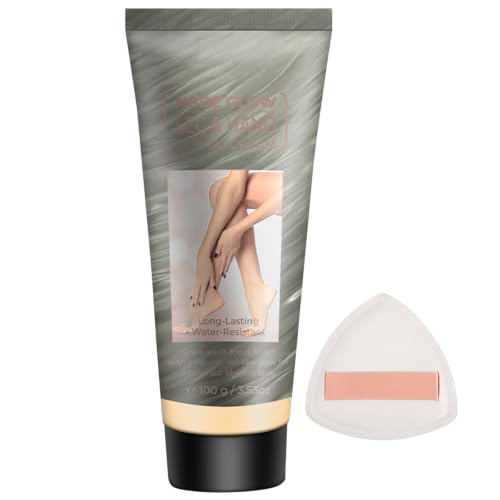 Waterproof Leg & Body Makeup Cream with Puff, Body Full Coverage Perfector