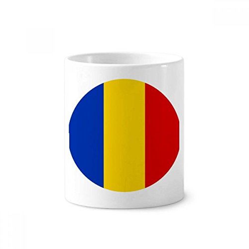 Gobelet en céramique drapeau Roumanie de 350ml pour brosses à dents et stylos