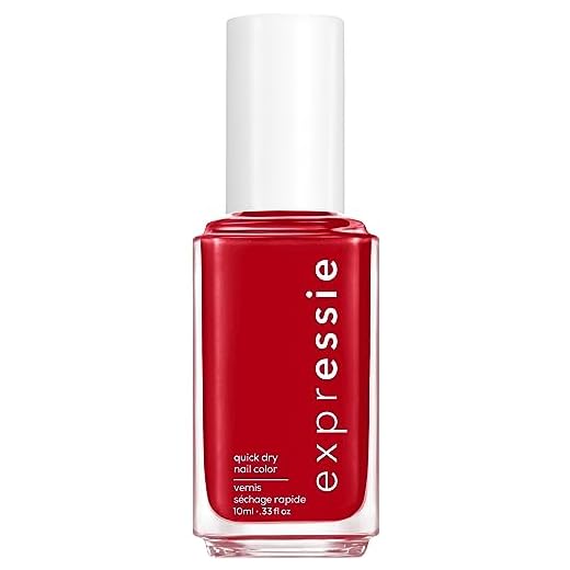 Essie expressie, Quick-Dry Nail Polish, 8-Free Vegan, Blue Toned Red, Seize The Minute, 0.33 fl oz