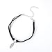 Produktbild Jovono Punk Choker Silber Ring Stück Anhänger Samt Halskette Kette Schmuck für Frauen und Mädchen (schwarz)
