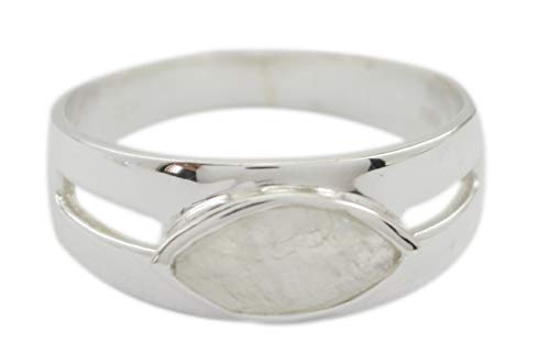 Bague arc-en-ciel anti-ternissement argent sterling 925 pierre de lune