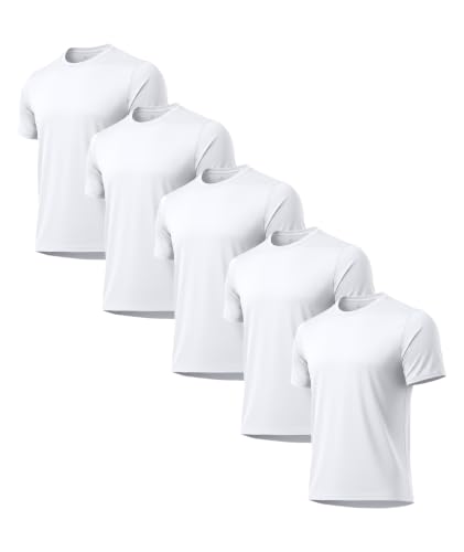 Image of 3 Pack Mens Swim Shirt Workout Shirts UPF 50+ Short Sleeve Rash Guard Fast Dry Sun Protection Lightweight Water Shirt