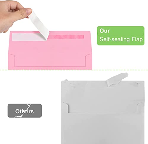Image of 70 Packs A4 Envelope, Pink A4 Envelopes, 4x6 Photo Envelopes for Invitations, Envelopes Self Seal for Weddings, Baby Shower, Photos, Postcards, Greeting Cards, Mailing