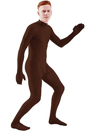 Image of Ensnovo Mens Mock Neck Full Body Unitard Spandex Zentai Suits Costumes