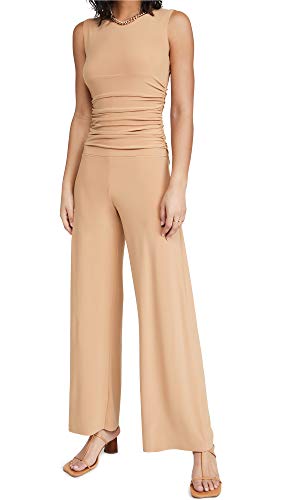 Norma Kamali Women's Kamali Kulture Shirred Waist Jumpsuit, Nude, Tan, M #TOP21