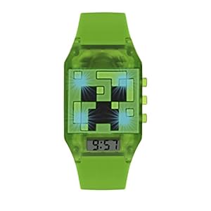 Minecraft Unisex Kid’s Digital Analog Quartz Watch with Rubber Strap MIN4014