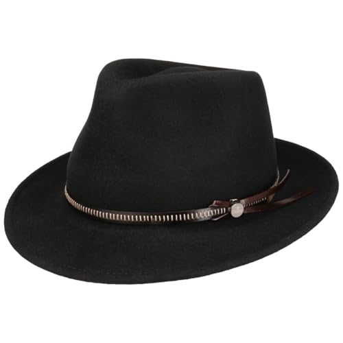 Chapeau fedora imperméable et pliable en feutre de laine de fabrication italienne