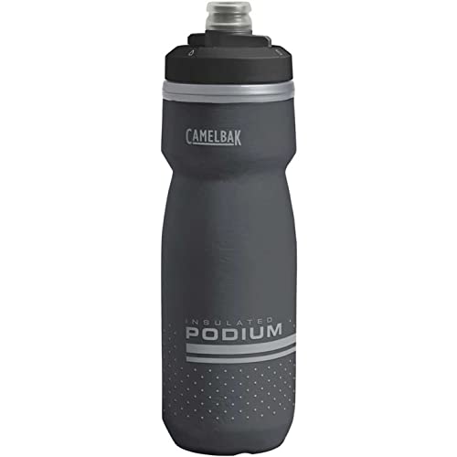 CamelBak Podium Chill Insulated Bike Squeeze Water Bottle, Cold Retention for Cycling, 21oz, Black