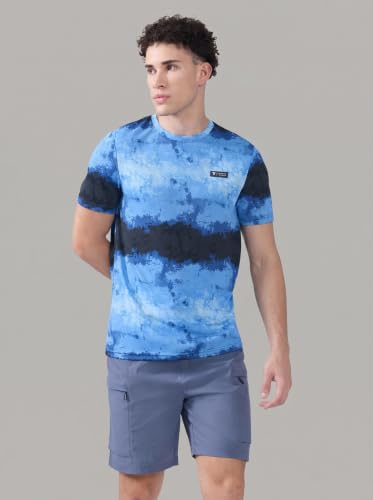 Image of TECHNOSPORT Men's Slim Fit Full Sleeve Round Neck T-Shirt, Double Cool Quick Dry Moisture Wicking Stretchable Sports Gym and Casual Wear