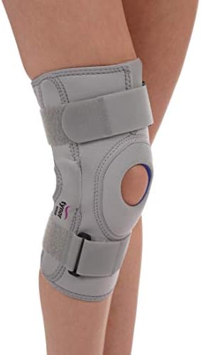 TYNOR Knee Support Hinged (Neoprene), for Joint Stability & Pain Relief | for Sports, Gym Supports Injury Recovery | Durable & Comfortable, For Men & Women | 1 Unit (Grey, Medium)