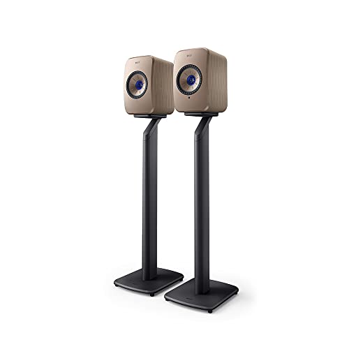 KEF LSX & LSX II S1 Floor Stand Grey Paire, Pied pour Haut-Parleur en Aluminium avec Gestion intégrée des câbles et Embouts pour LSX