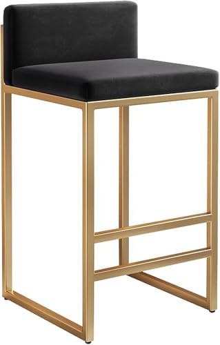 Tabourets de bar en velours 66/76,2 cm chaise haute de cuisine avec repose-pieds