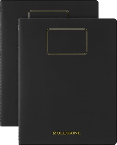 Moleskine Student Cahier Journal, Set 2 Quaderni a Righe per Appunti con Pagine Staccabili, Copertina in Cartone e Adesivi, Colore Nero, Formato XXL 21,6 x 27,9 cm