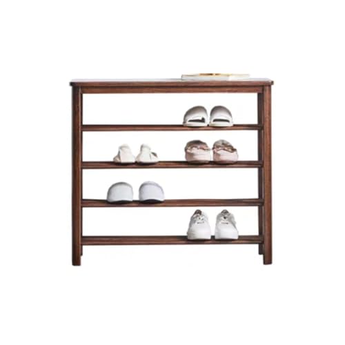 GDMDPTE Shoe Rack Bench,Wooden Shoe Organizer Shelf with Seat for Living Room, Entryways, Hallways,Walnut Finish