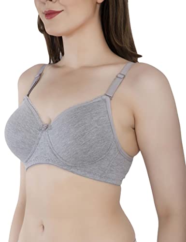 Image of Women's Seamless Padded Non Wired Cotton Stretch Everyday Bra| Detachable Straps | Transparent Straps Included