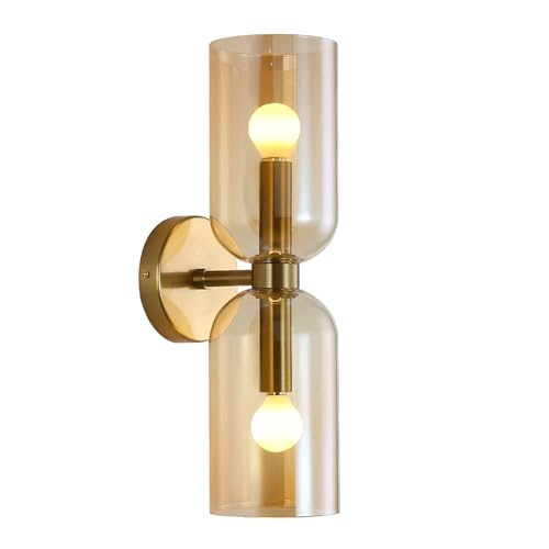 EFINEHOME Minimalist 2-Light Gold Wall Sconces with...