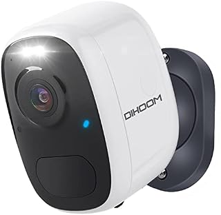 DIHOOM 2K Security Camera Outdoor Wireless Battery Operated, 4MP Wireless CCTV Camera with Spotlight, WiFi Camera Outdoor with Color Night Vision, Human Motion Detection, 2 Way Audio, IP65 Waterproof
