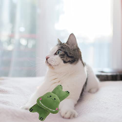 ALIVG Brinquedo de pelúcia macio de gato para limpeza de dentes de gatinho, brinquedo de mastigar co