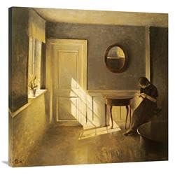 36 in. A Girl Reading in an Interior Art Print - Peter Ilsted