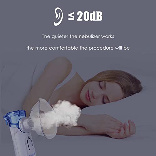 Ultrasonic Portable Nebulizer, USB Rechargeable Portable Nebulizer with Mouthpiece, Nebulizer Machine for Adults & Kids with Auto Clean, Travel, Home, Daily use - Thumbnail 7
