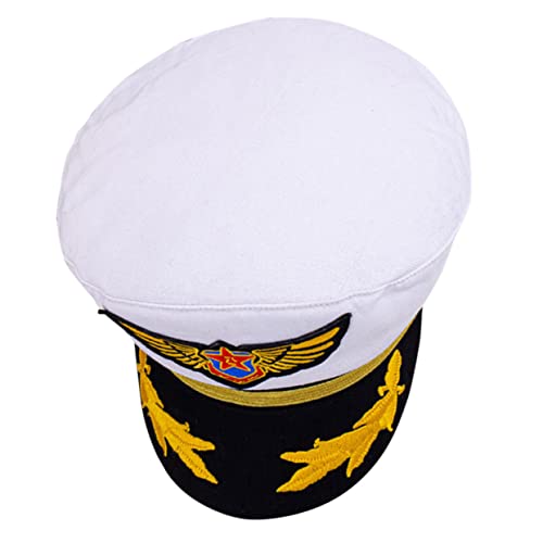 Gogogmee Boat Captain Hat Sailor Hat for Boys and Girls Birthday Party Gold Thread Embroidery for Boys Girls
