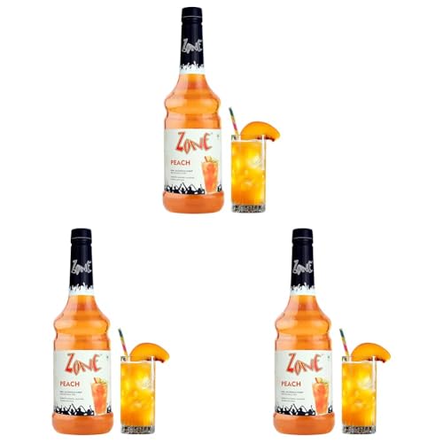 Image of Zone Peach Flavoured Syrup 1000ml - Juicy Peach Flavoured syrup for Mocktails, Iced Teas, Coolers, Smoothies & Summer Drinks |1 Litre - More Servings, Perfect For Cafe Restaurants & Professional Use