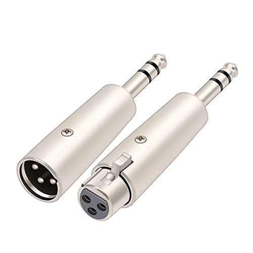 Adaptador XLR de 3 pines a jack 6.35mm macho conector de cable de micrófono para amplificador 2
