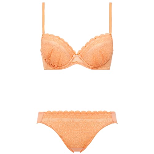 (アモスタイル)AMOSTYLE 夢みるブラ ライト ブラ&ショーツセット デイジーシャワー 00YX(ピーチ) C65Mサイズ