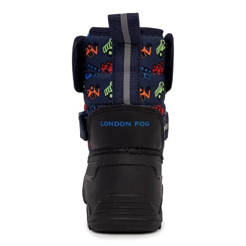LONDON FOG Dex Boys and Girls Snow Boots - Insulated Waterproof Winter Kids Snow Boots - Size Toddler, Little Kid and Big Kid, Black, Navy and Pink Winter Boots for Boys and Girls3