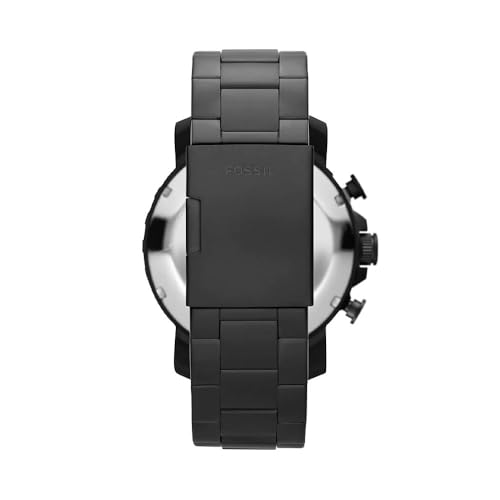 Image of Fossil Nate Chronograph Black Dial Black Strap Men's Watch JR1401